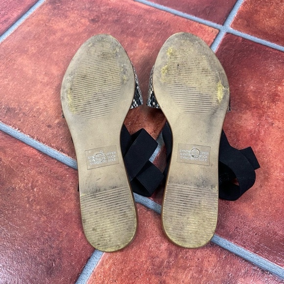 Donna Trend Black Snakeskin Open-Toe Slide Sandals Size 9 - Picture 5 of 12